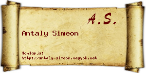 Antaly Simeon névjegykártya